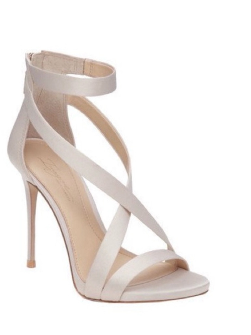 Vince Camuto Ivory Crisscross Ankle-Strap Stiletto Sandal